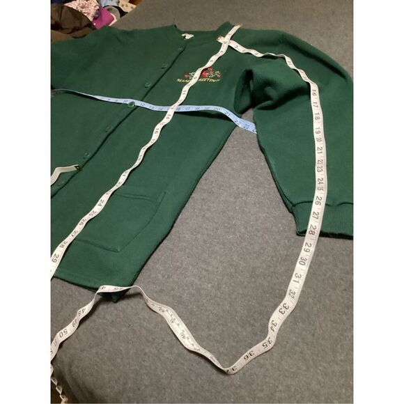 Vintage Thermal Button Down Holiday Cardigan Size: XL - Picture 3 of 7